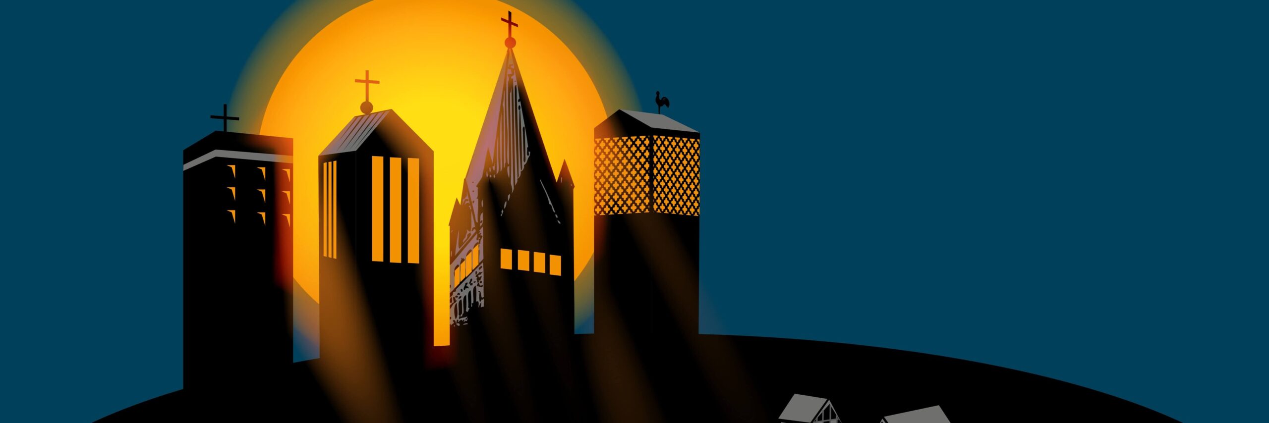 Kirche mit Feuer